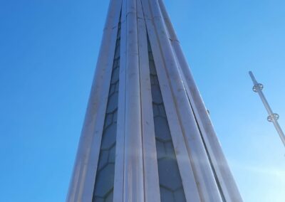 The top of the spire